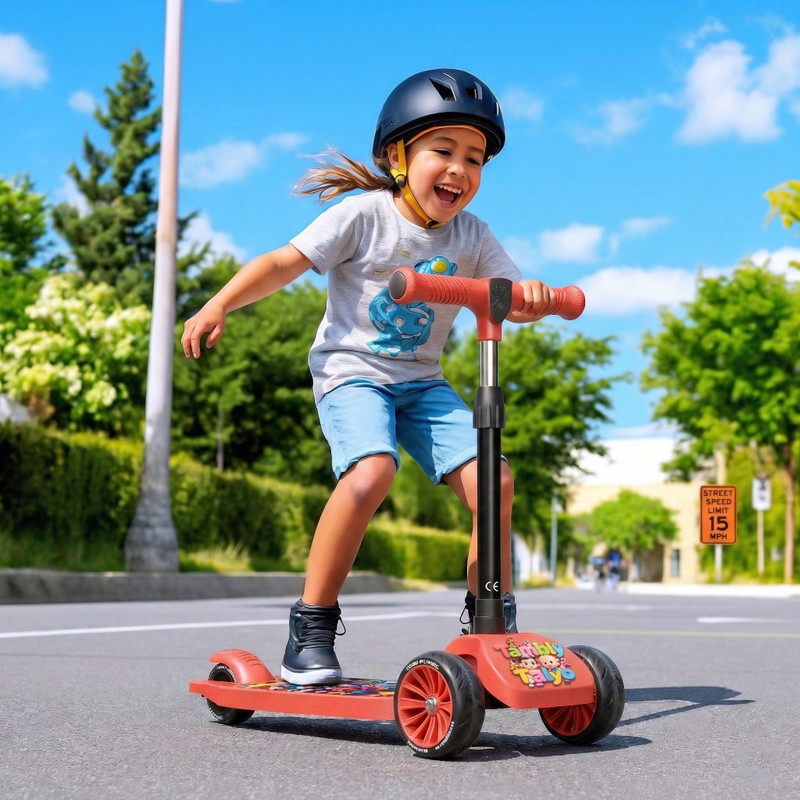 Durevo Kids 3 Wheel Scooter Foldable Adjustable Height with Brake 25kg Capacity Kids Scooter(Red, Pack of 1)