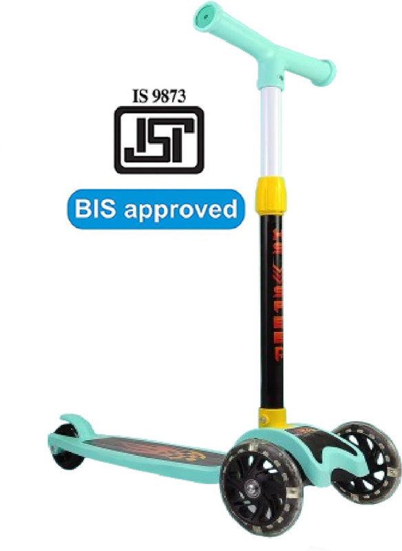AlvexToys 3-Wheel Foldable Scooter Adjustable Height, Wide Anti-Slip Deck Kids Scooter(Green, Pack of 1)