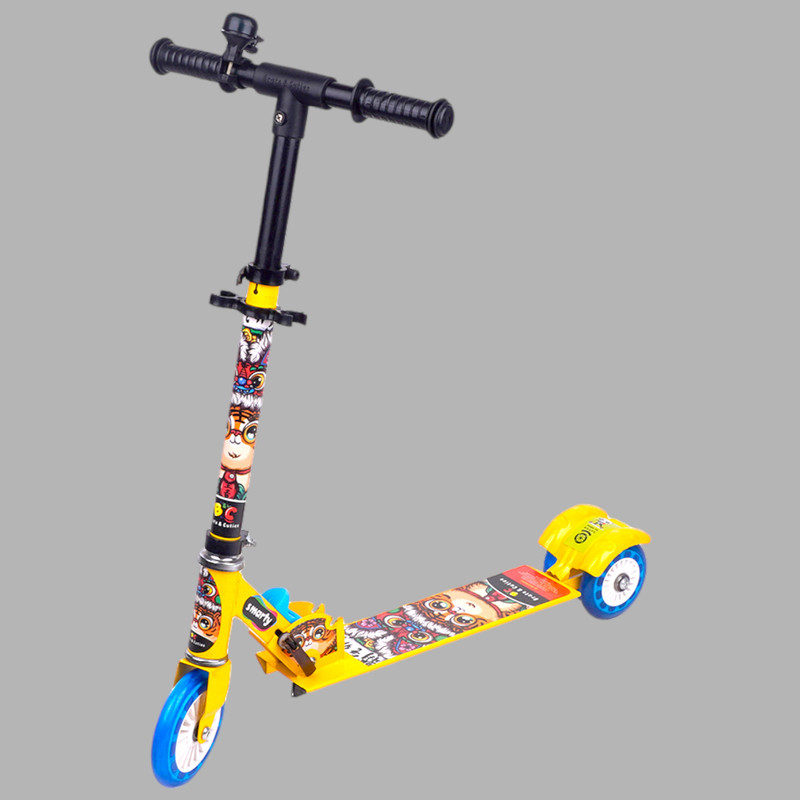house of common scooter for boys & girls with 6" big colourful wheel & side stand Kids Scooter(Yellow)