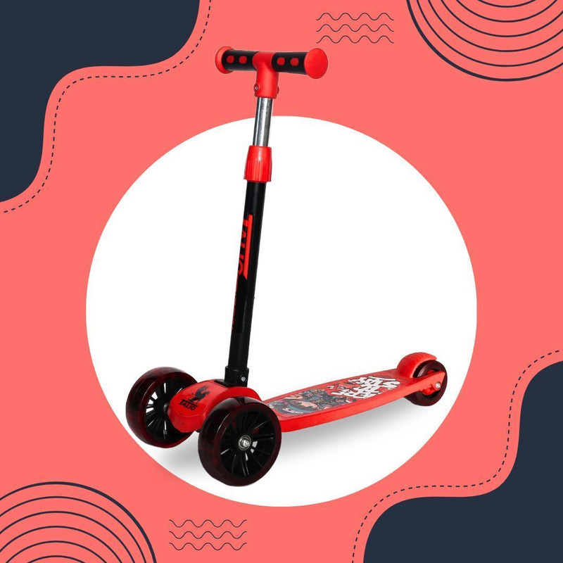 TALIO Foldable 3-Wheel Kids Kick Scooter for 2–5 Years (GK-101/02) Kids Scooter(Red/Black, Pack of 1)