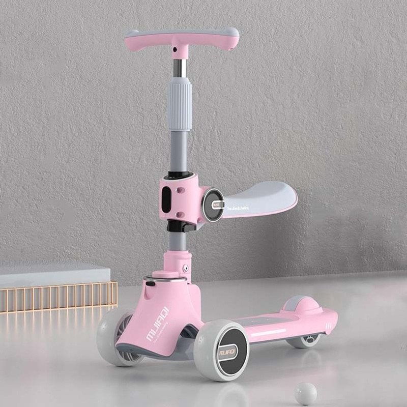 AMBERZ (3-in-1) Convertible Kids Kick Scooter with 4 Level Height Adjustable Handle Kids Scooter(SEAFOAM GREEN, Pack of 1)