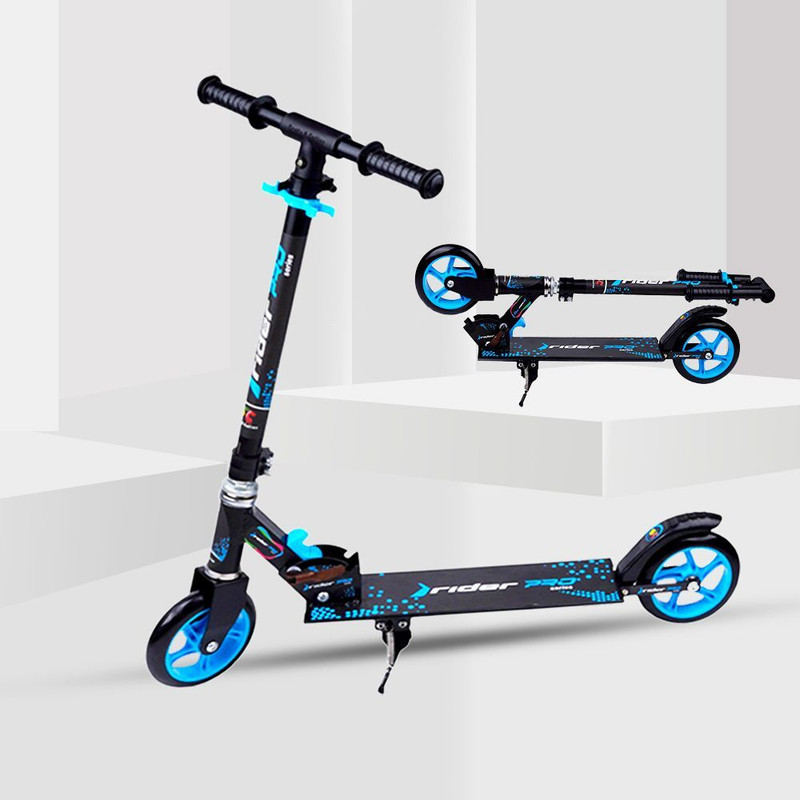 timerider Kids scooter folding boys' and girls smooth break eva wheel maximum weight 90kgs Kids Scooter(Blue, Black, Pack of 1)