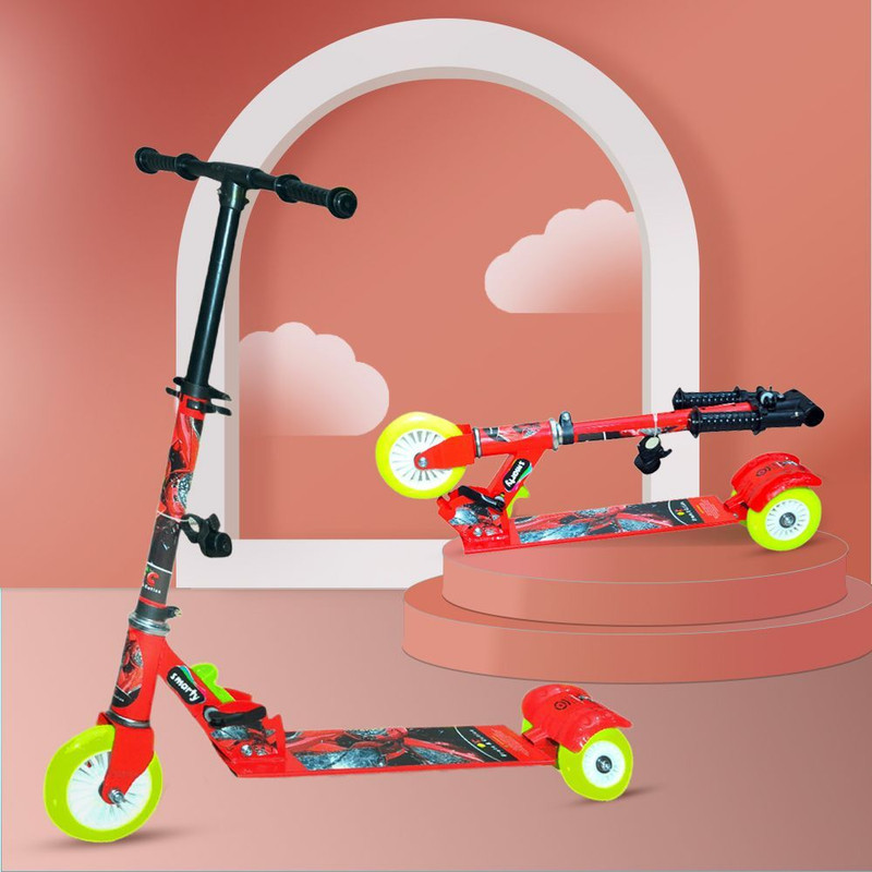 timerider Kids scooter for boys and girls with strong base, adjustable handle, big wheels Kids Scooter(Red, Pack of 1)