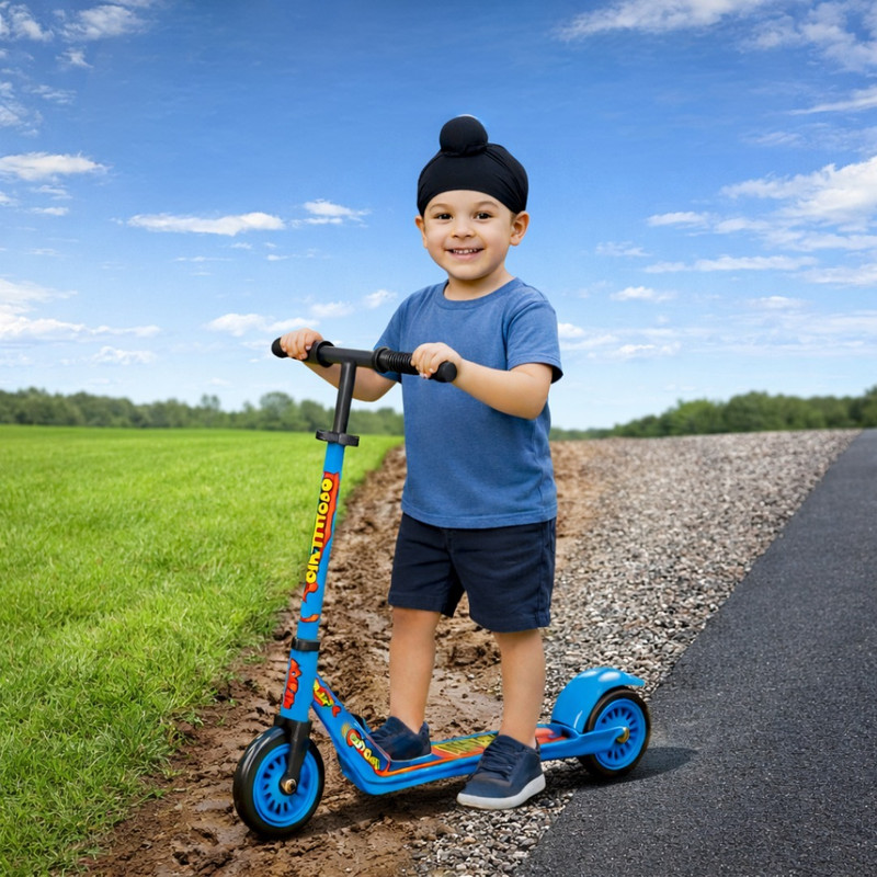 LITTLEPUP Roofer Kids Scooter for Boys & Girls Sturdy Steel Frame Wide Deck Outdoor Play Kids Scooter(Blue, Pack of 1)