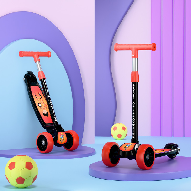 PRIVILON INNOVATION Kids 3-Wheel Kick Scooter | Adjustable Height | Foldable BABY Scooter for 75Kg Kids Scooter(Pink, Pack of 1)