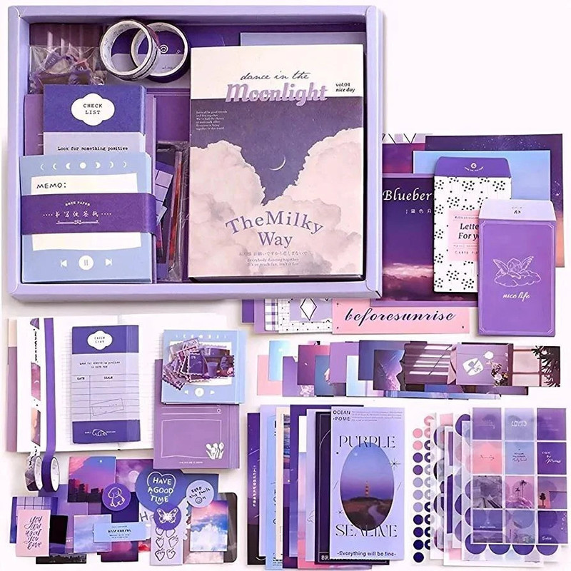 SANCORP 346pcs Journal Supplies Kit Vintage Scrapbook Stickers Pack for Art Journaling Theme,  Scrapbook Kit(DIY)