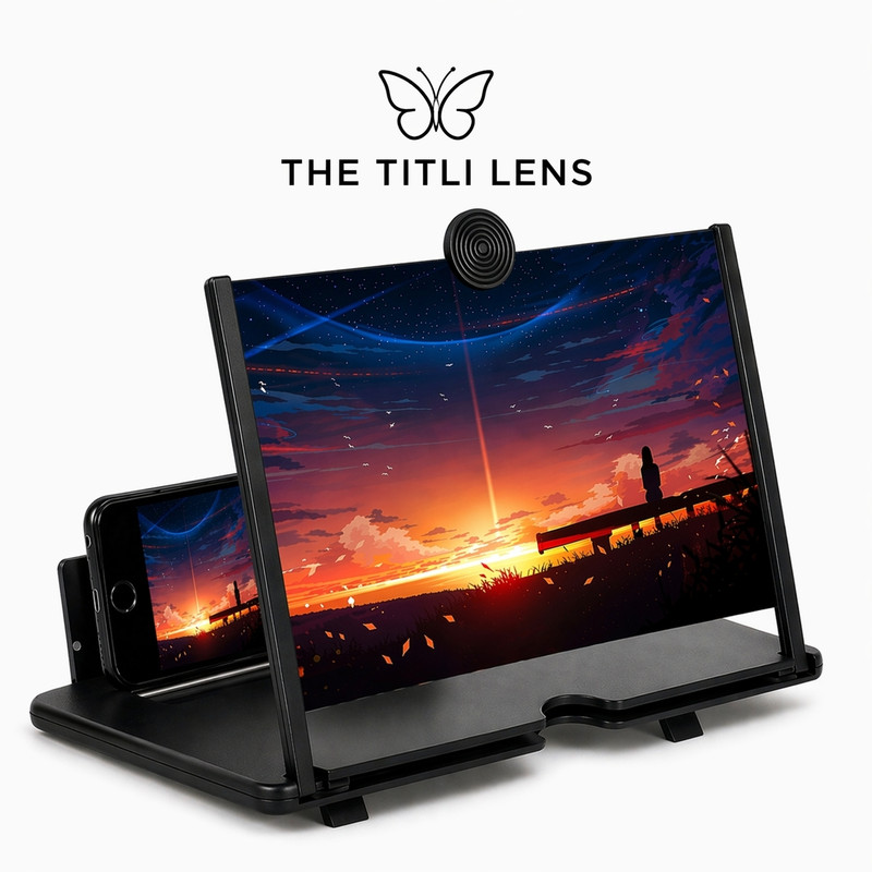 THE TITLI LENSS 7 inch 3D HD Mobile Screen Magnifier Foldable Stand Eye Protection Screen Expander Phone