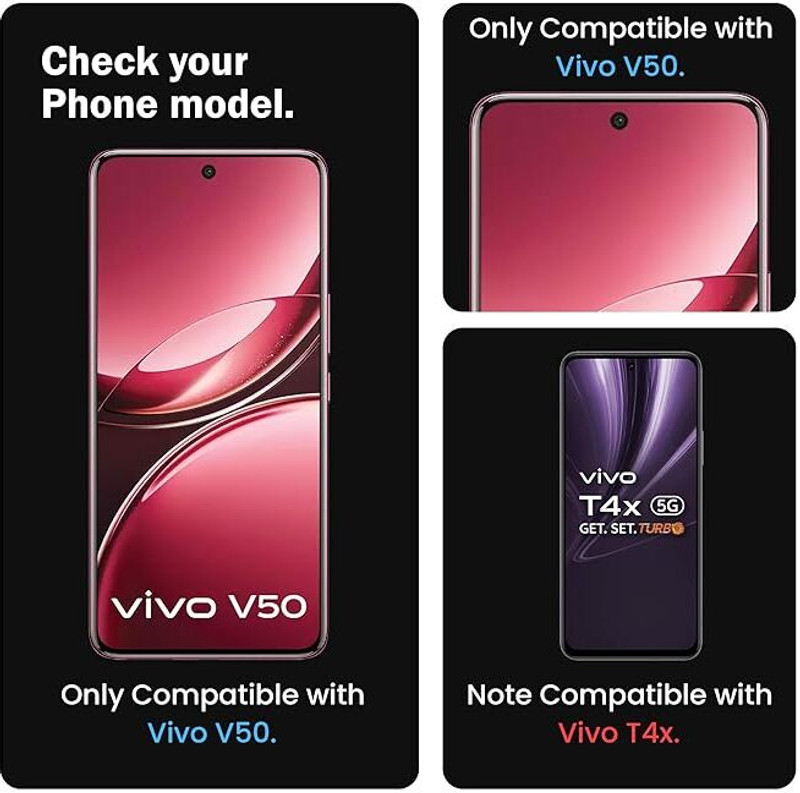 Hank Edge to Edge Screen Protector for Vivo V50 and Vivo V50E (6.77 Inch) Screen Guard Applicator