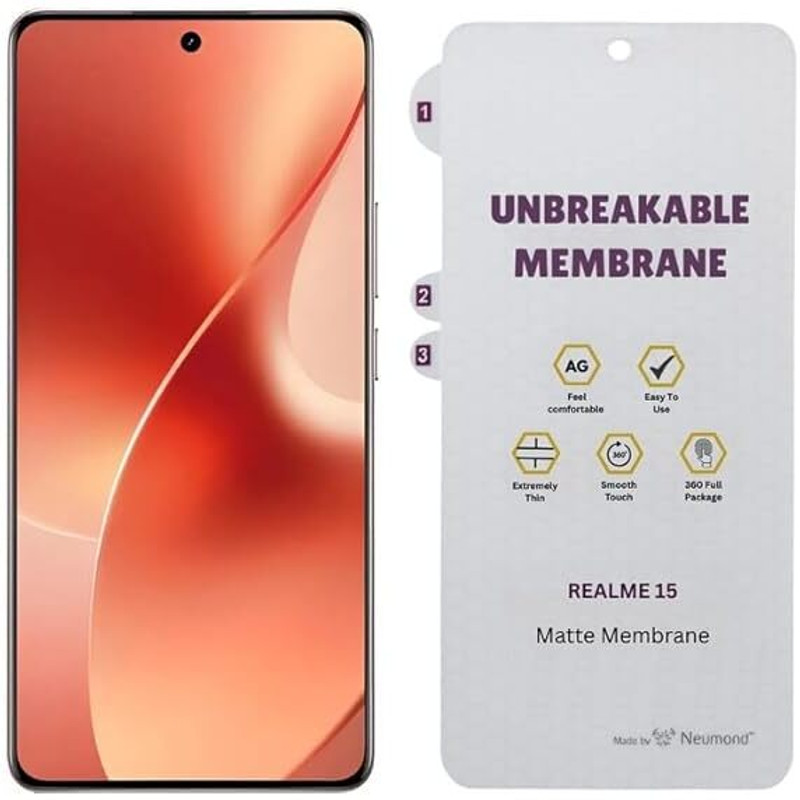 Hank Protector for Realme 15 5G Anti Scratch Fingerprint Hydrogel-Not Tempered Glass) Screen Guard Applicator