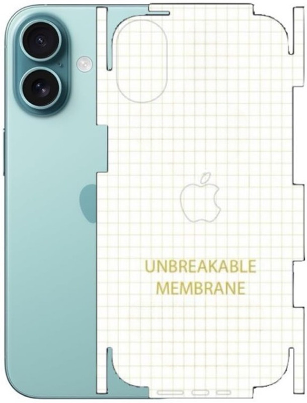 A3sprime Unbreakable Soft Transparent Back and Side Skin Protector for iPhone 16 Mobile Skin(Transparent)