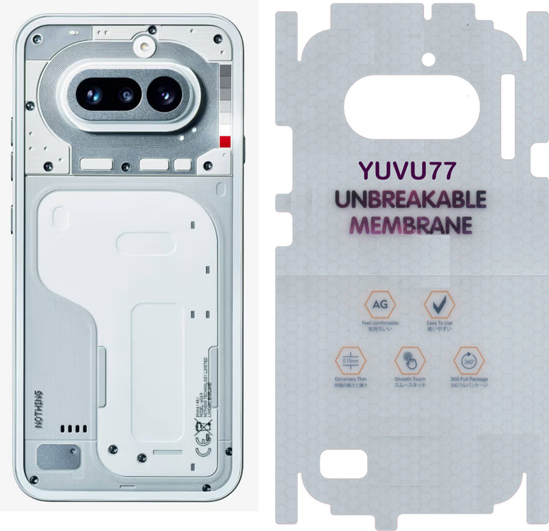 yuvu77 Back Screen Guard for Nothing Phone (4A) 5G, Membrane with 360 coverage, unbreakable membrane(Pack of 1)