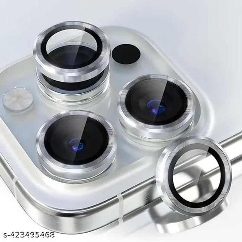 casual need Camera Lens Protector for iPhone 15 Pro / iPhone 15 Pro Max 9H tempered glass metal individual ring Camera Cover for iPhone 15 Pro iPhone 15 Pro Max silver (set of 3)(Pack of 1)
