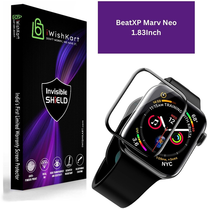 iWishKart Edge To Edge Screen Guard for BeatXP Marv Neo, 1.85Inch, Smart Watch NOT Included, 3D Curved Original Premium Screen Guard Protector (PMMA)| Edge to Edge Protection | NOT Tempered GLASS(Pack of 1)