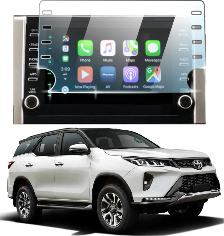 Wishguard Nano Glass for Toyoyta Fortuner 4X4 AT 2.8 Legender (8 inch) Infotainment & Navigation System (Company Fitted) (2)(Pack of 2)
