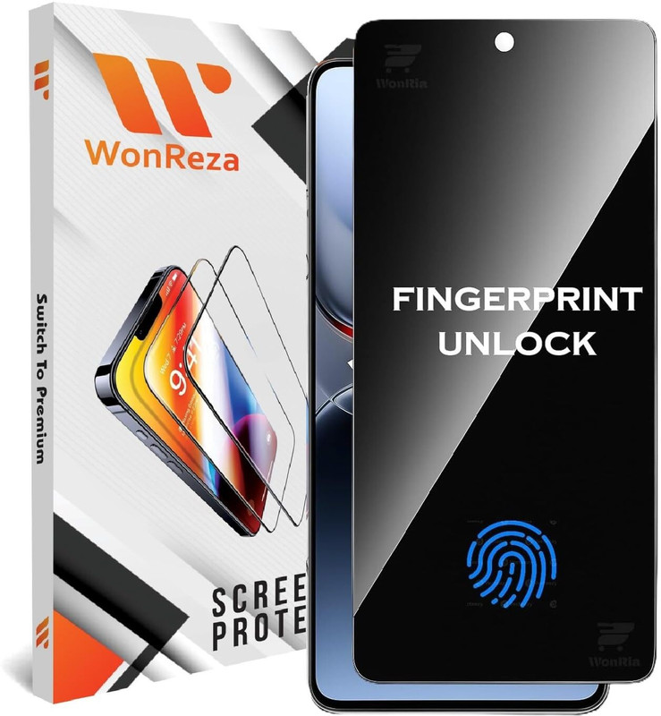 WonReza Edge To Edge Tempered Glass for iQOO 13 5G, iQOO 13 Privacy, FingerPrint Working(Pack of 1)
