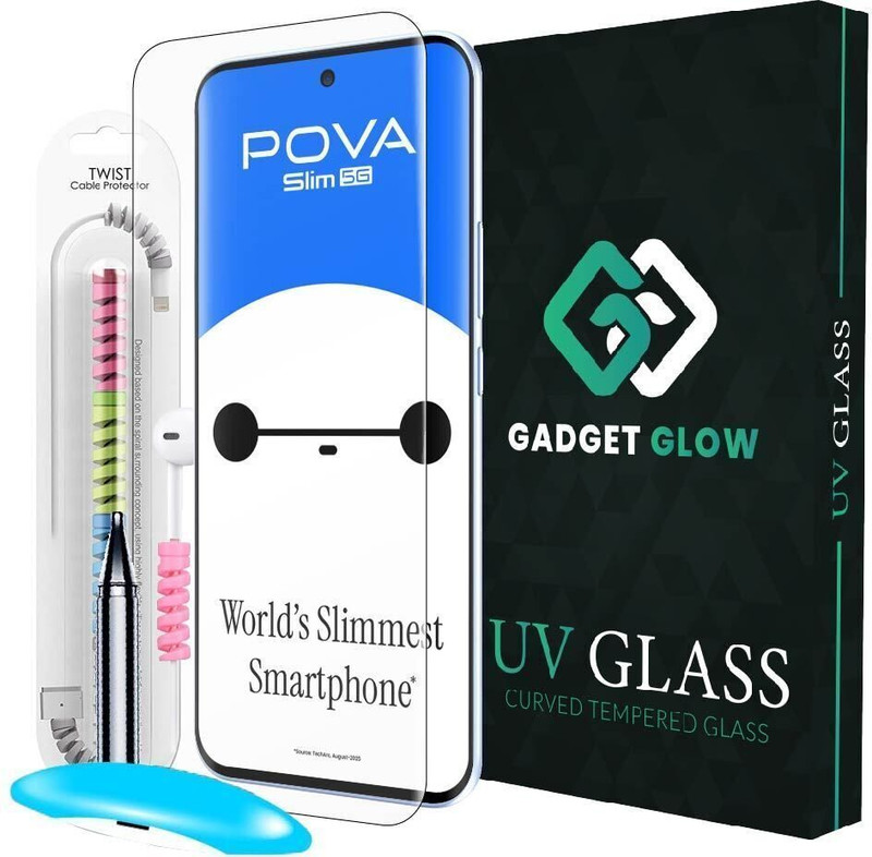 Gadget Glow Edge To Edge Tempered Glass for Tecno Pova Slim 5G, Pova Slim 5G(Pack of 1)