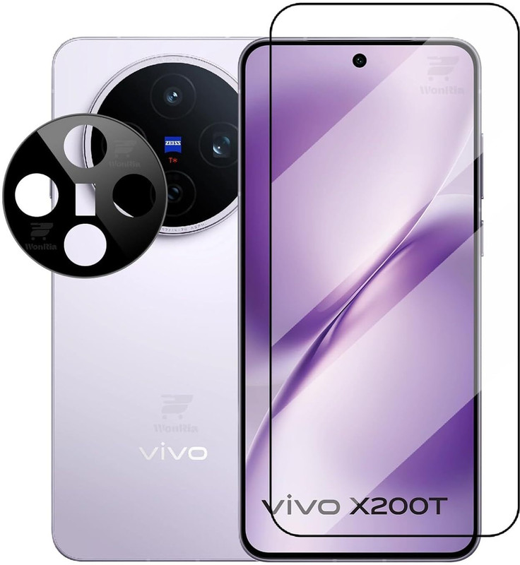 WonReza Edge To Edge Tempered Glass for Vivo X200T, Vivo X200T 5G, with Camera Lens Protector(Pack of 1)