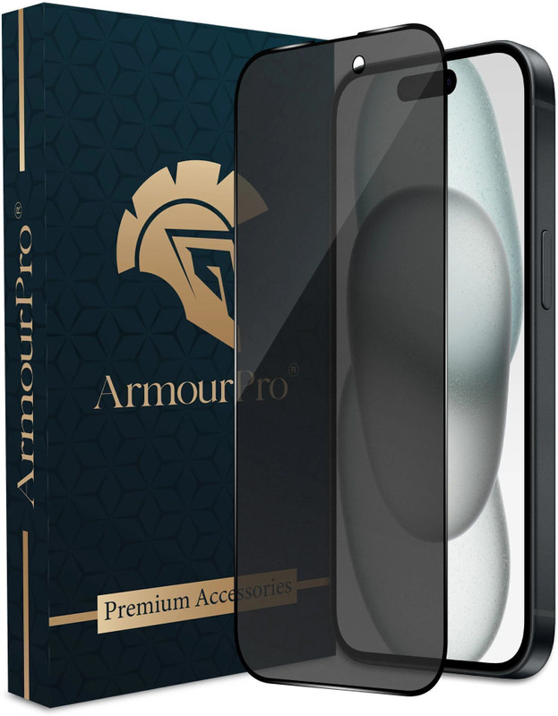 ArmourPro Edge To Edge Tempered Glass for Apple iPhone 15, iPhone 16, Apple iPhone 15, iPhone 15 Pro, Matte Priavcy Protection(Pack of 1)