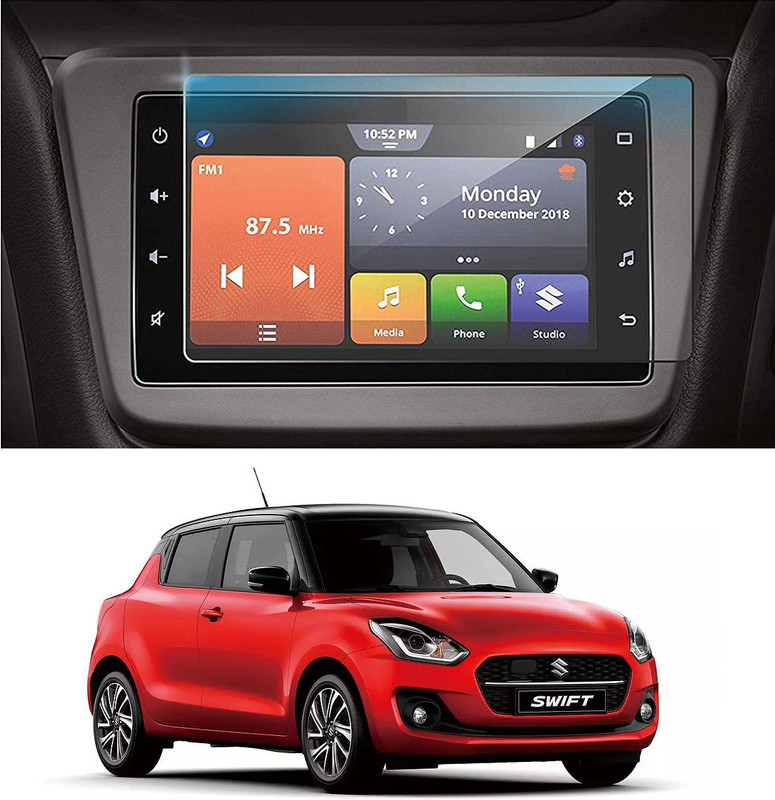 Wishguard Edge To Edge Screen Guard for Suzuki Swift VXi AMT Navigation & Infotainment System [Clear, 2](Pack of 2)