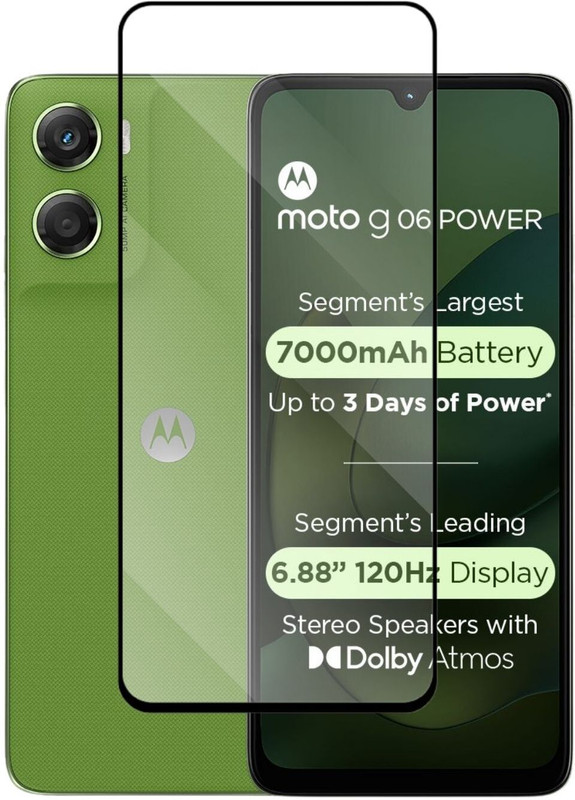 EITANSHA CREATION Edge To Edge Tempered Glass for Moto g06 power(Pack of 1)