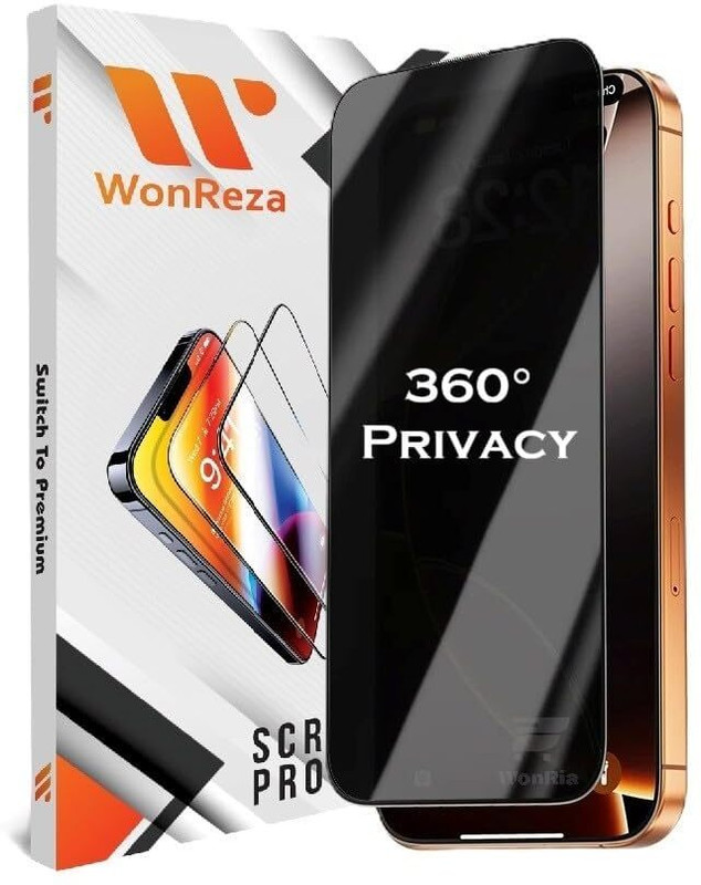 WonReza Edge To Edge Tempered Glass for iPhone 17 Pro Max 5G, 360° Privacy, Anti Spy, 4-Way Privacy(Pack of 1)