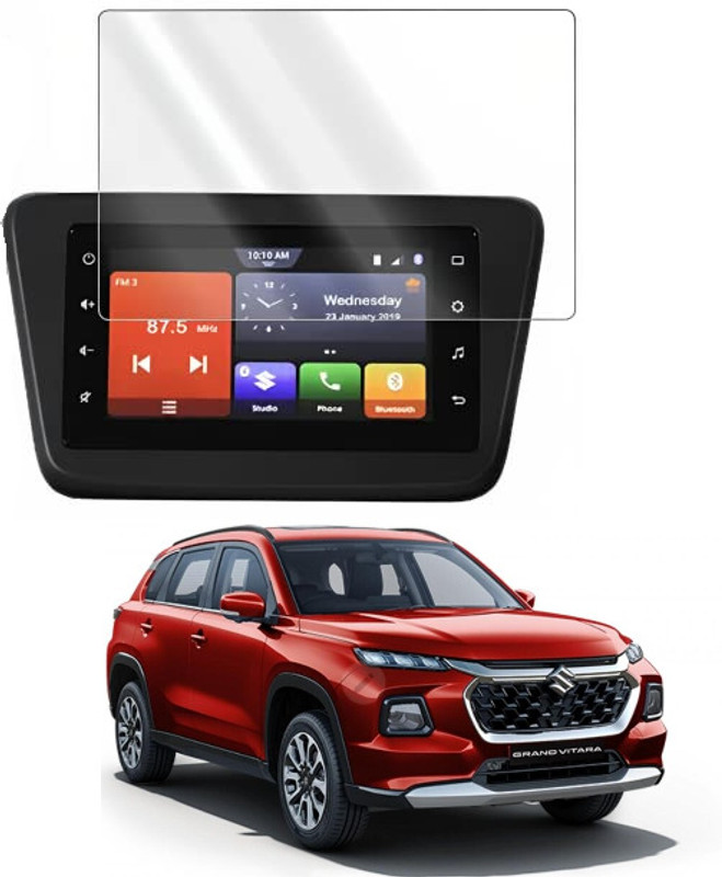 KACA Tempered Glass Guard for Company Fitted, Maruti Suzuki Grand Vitara Delta SmartPlay Pro Car Dashboard Touch Screen (Clear :2)(Pack of 2)
