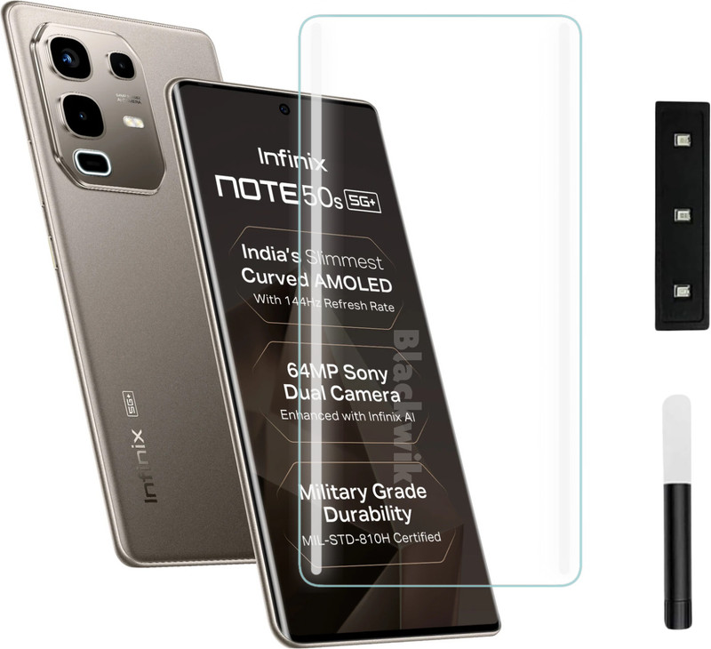 BW Blackwik Edge To Edge Tempered Glass for Infinix Note 50s 5G+ Premium Technology UV Glass with Installation Kit(Pack of 1)