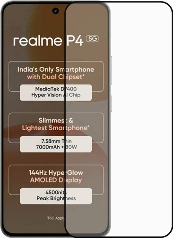 WonReza Edge To Edge Tempered Glass for Realme GT 7T(Pack of 1)