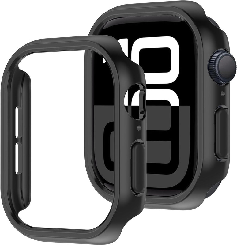 CallSmith Edge To Edge Screen Guard for Compatible For Apple Watch Series 10 46mm ,Shockproof Ultra-Thin Hard PC Bumper Case All-Around Edge Protective Cover Frame[NO Screen Protector](Pack of 1)