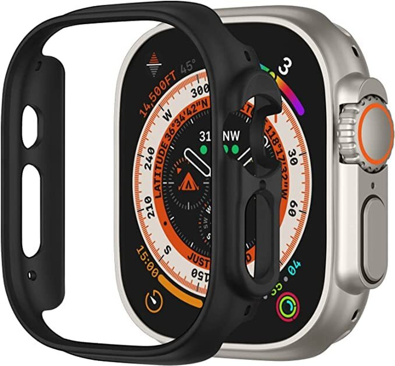 DPJ Screen Guard for Bumper Case for iWatch Apple Watch Series Ultra 2/Ultra Black 49mm, [No Screen guard] [NO GLASS SCREEN] Black(Pack of 1)