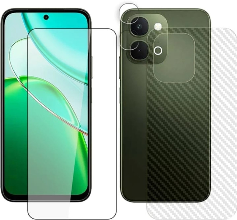 KHWABEEDA Front and Back Tempered Glass for VIVO T5X 5G FRONT AND BACK TEMPERED GLASS CAMERA LENS(Pack of 2)