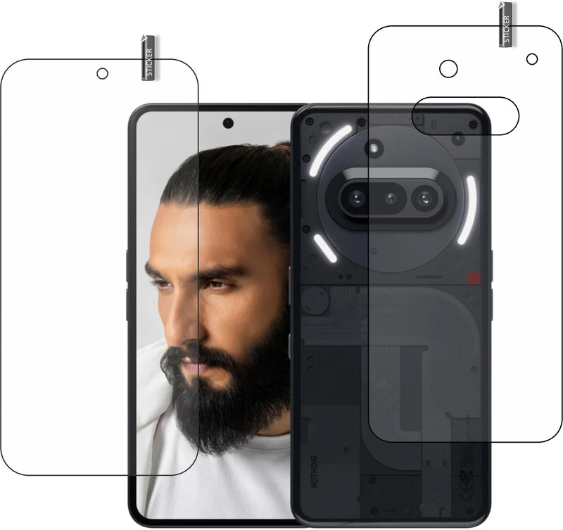 BOMGUARD Front and Back Tempered Glass for Nothing Phone 3A (flexible)(Pack of 2)
