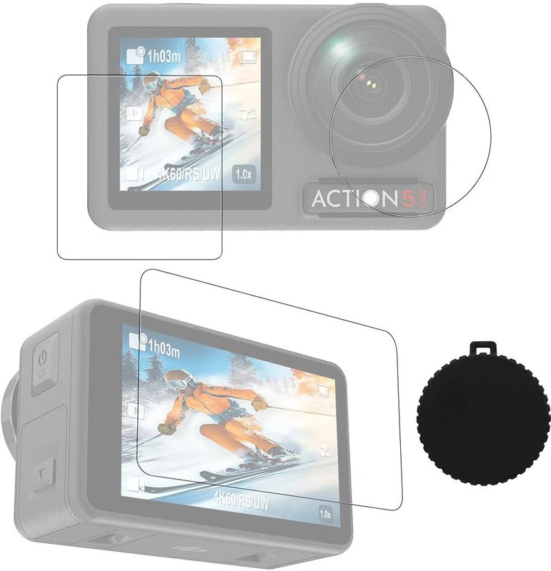 Zomei Front and Back Tempered Glass for DJI Osmo Action 5 Pro(Pack of 5)