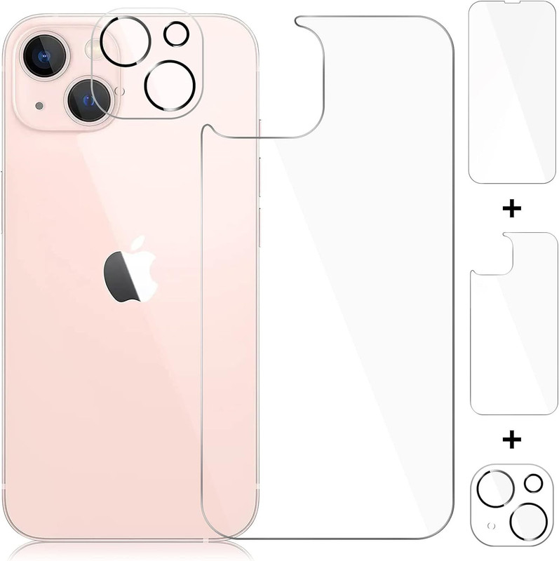 CASELIA Front and Back Tempered Glass for Apple iPhone 13(Pack of 3)