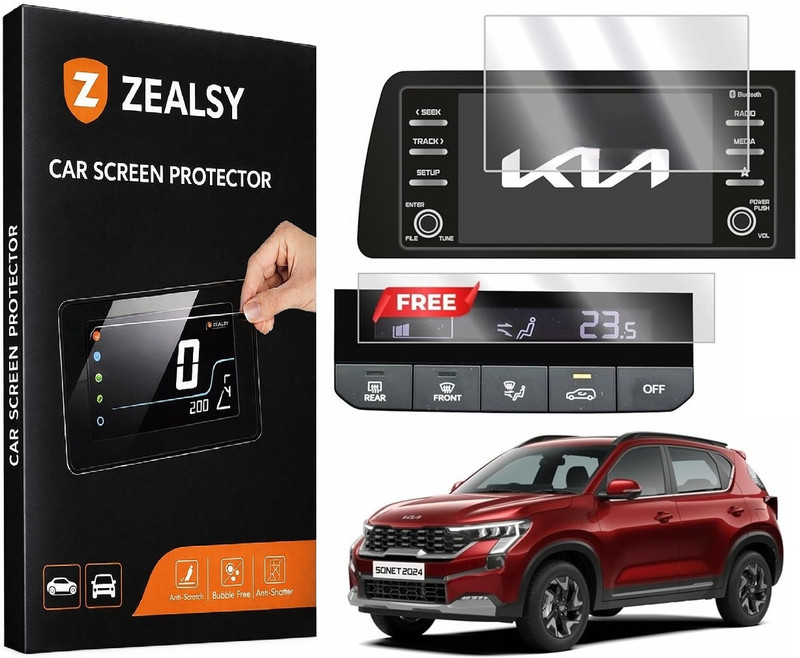 Zealsy Impossible Screen Guard for KIA Sonet Facelift 2024 HTK / HTK PLUS / HTX 8 INCH Infotainment System(Pack of 1)