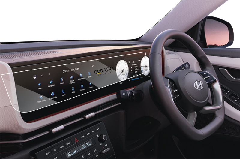 DORADO SHIELD Impossible Screen Guard for Mahindra Thar Roxx Car Accessories Navigation Or Music System (Stereo) Touch Screen Guard , Company Fitted(Pack of 1)