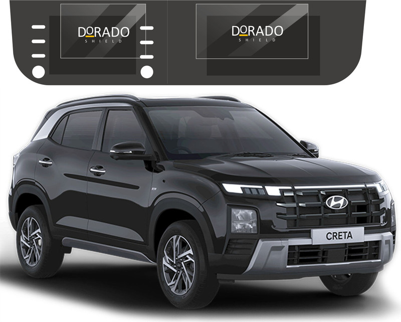 DORADO SHIELD Impossible Screen Guard for Hyundai Creta Infotainment system Protection film - 8" inch + 10.25" inch(Pack of 2)