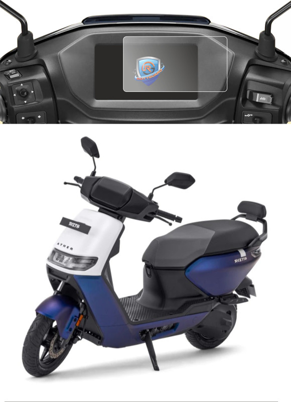 rottguard Impossible Screen Guard for ATHER RIZTA S & Z EV Scooter 2024, 7 Inch Display Protector, Anti Scratch, Water Resistant, Instrument Cluster Accessory [Not Tempered Glass](Pack of 1)
