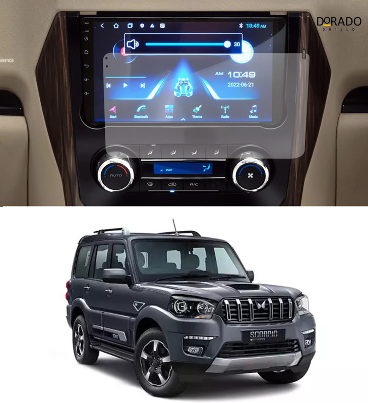 DORADO SHIELD Impossible Screen Guard for Navigation/Music System Screen Protector Compatible with Mahindra Scorpio Classic S 11 Safety Guard for Touch Screen Infotainment System (Pack of 1)(Pack of 1)