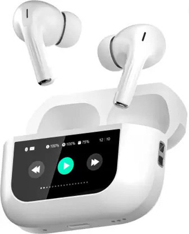 Earbuds Nano Glass for Hammer Screen TWS with ANC + ENC Bluetooth (White, True Wireless) - Copy (5)(Pack of 2)