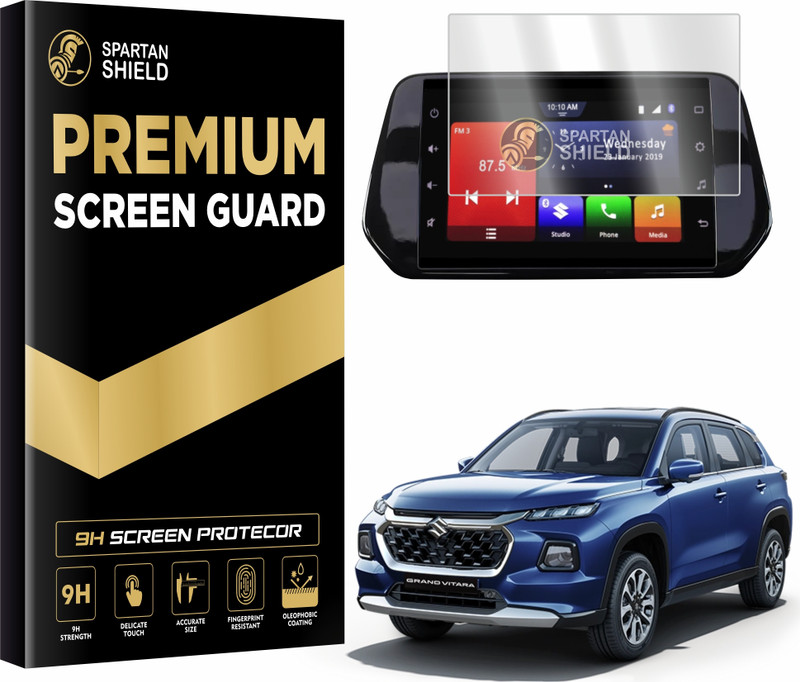 spartan shield Screen Guard for MARUTI SUZUKI GRAND VITARA 2022 DELTA 7 INCH || GPS Music Infotainment System Protector || Car Audio Display Accessories 2025 [Not Tempered Glass] (7Inch)(Pack of 1)