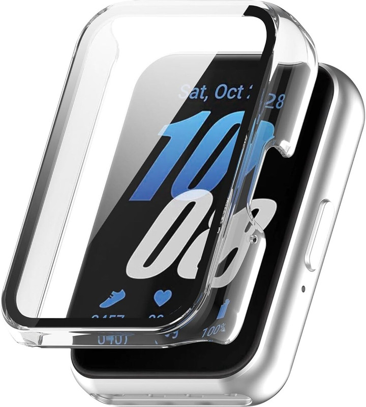 KAZUKI Screen Guard for Samsung Galaxy Fit 3 SM-R390 Full Coverage TPU Electroplated Watch Protective Case (Clear)(Pack of 1)