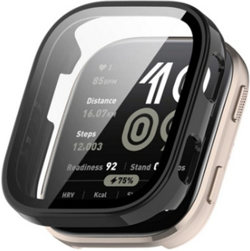 KAZUKI Screen Guard for Redmi Watch 5 Active Tempered Film Integrated PC Watch Protective Case (Black)(Pack of 1)