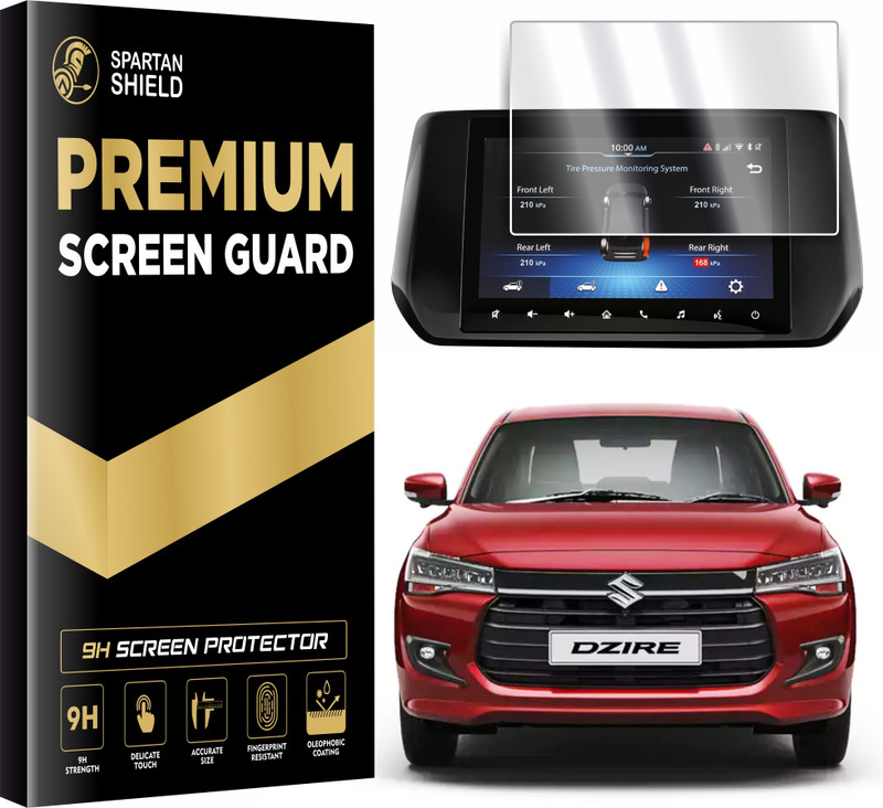 spartan shield Screen Guard for MARUTI SUZUKI DZIRE ZXI+ 9 INCH Music Infotainment System Display Screen Protector | Car Navigation Accessories 2024 [Not Tempered Glass](Pack of 1)