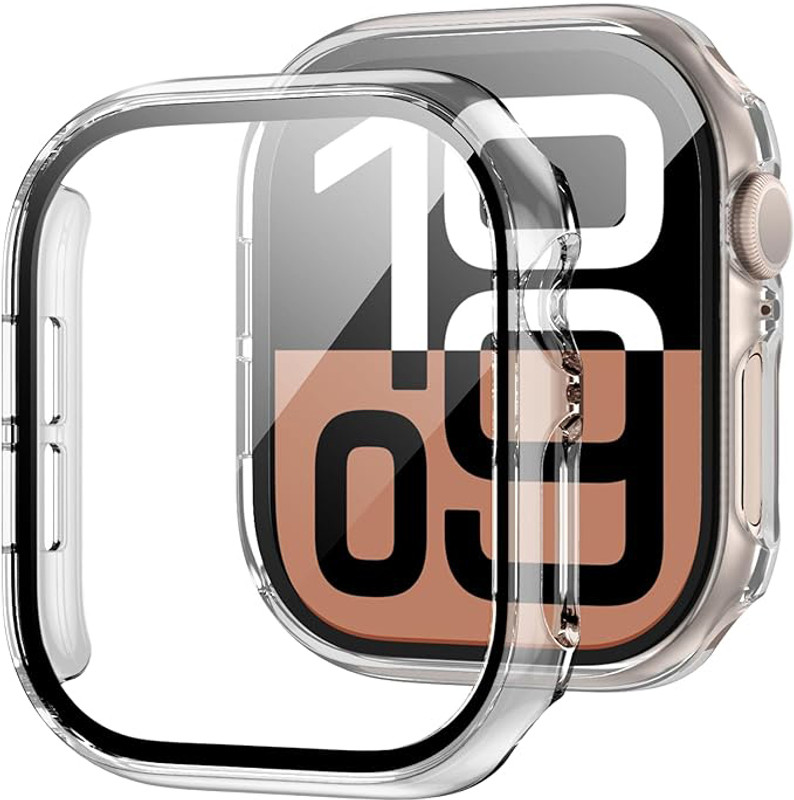 LNKART Screen Guard for Case with Tempered Glass Screen Protector for Apple Watch Series 10 46mm, Slim Guard Bumper Full Coverage Hard PC Protective Cover HD Ultra-Thin Cover for iWatch 10 46mm Accessorie(Pack of 1)