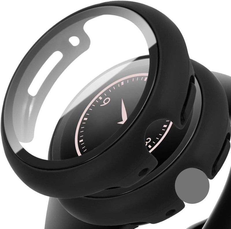 KAZUKI Screen Guard for Amazfit Balance A2286 Tempered Watch Protective Case (Black)(Pack of 1)