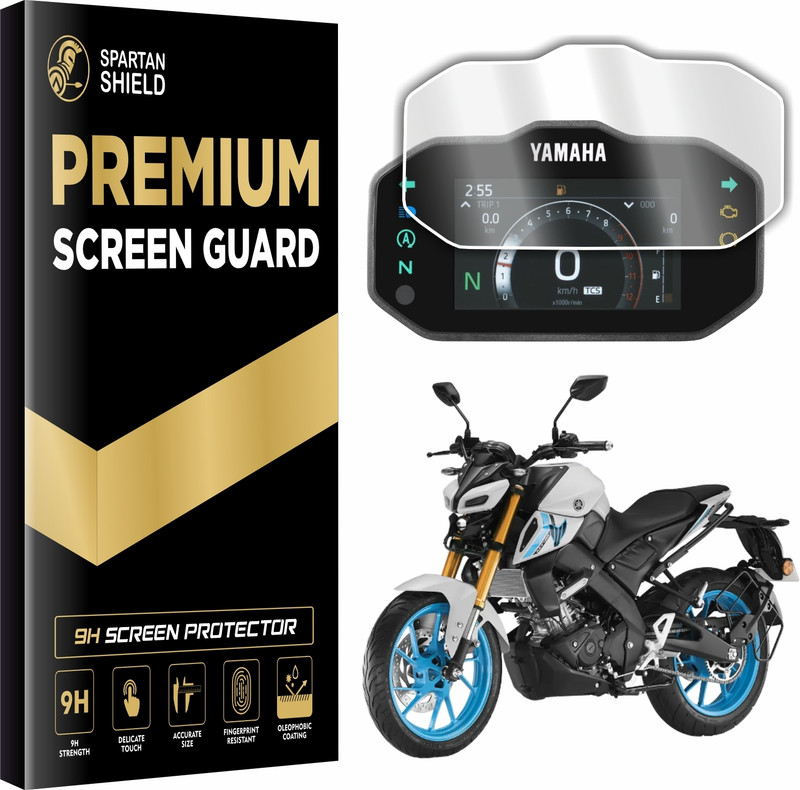 spartan shield Screen Guard for YAMAHA MT-15 VERSION 2.0 ICE STONE DLX NEW BIKES, TFT Instrument Cluster Protector, MT15 v2.0 DLX Scratch Cover Accessories 2025 [Not Tempered Glass](Pack of 1)