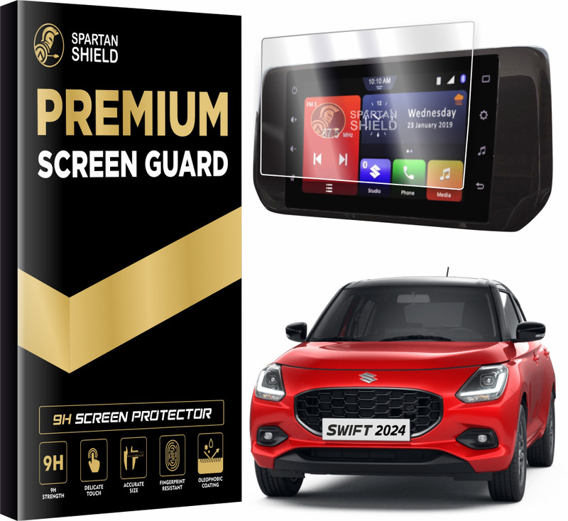 spartan shield Screen Guard for NEW MARUTI SUZUKI SWIFT 2024 FACELIFT, 7 INCH INFOTAINMENT Guard | Swit VXI VXiO ZXi Anti Scratch Display Accessories for Car LCD Touchscreen [Not Tempered Glass](Pack of 1)