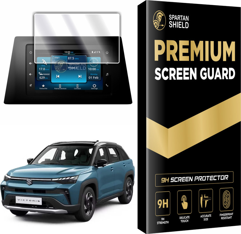spartan shield Screen Guard for NEW MARUTI SUZUKI VICTORIS 2025+ [2 PACK] || 7 INCH INFOTAINMENT PROTECTOR || Lxi, Vxi & Zxi / ZxI(O) || Anti Fingerprint | Scratch Resistant | HD Clarity || CAR Display Accessories for Car LCD Touchscreen [Not Tempered Glass](Pack of 2)