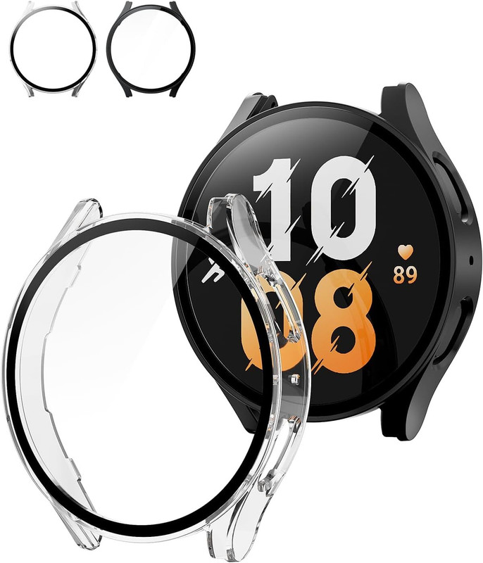 SwapME Screen Guard for Galaxy Watch 7 44mm , for Galaxy Watch 7 44mm Screen Protector Cases,PC Material with Built-in Tempered Glass Screen Protector for Galaxy Watch 7 Screen Protector(Pack of 2)